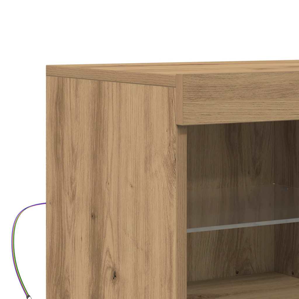 vidaXL LED Sideboard Brown 81 x 37 x 66.5 cm Engineered Wood