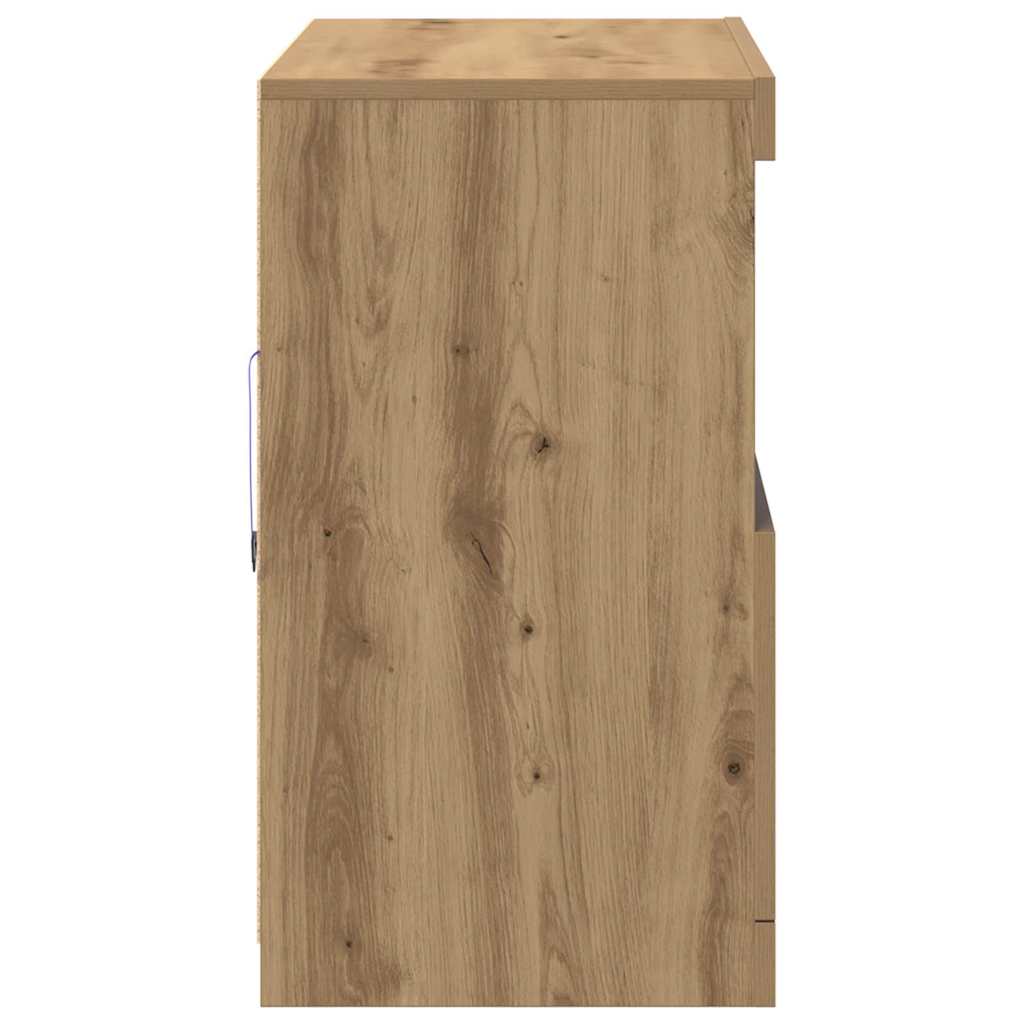 vidaXL LED Sideboard Brown 81 x 37 x 66.5 cm Engineered Wood