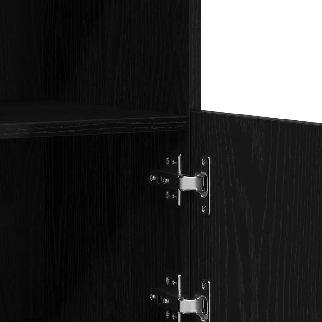 vidaXL LED Sideboard Black 81 x 37 x 66.5 cm Engineered Wood