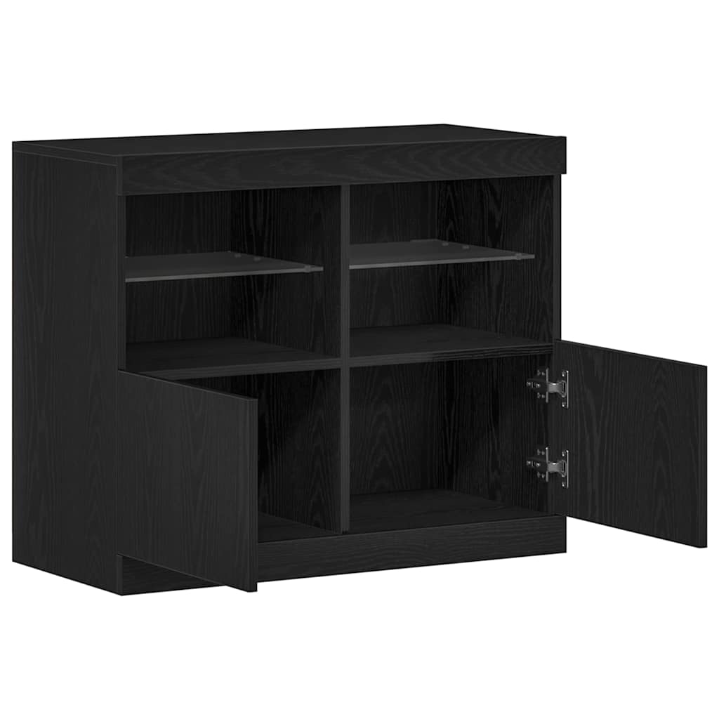 vidaXL LED Sideboard Black 81 x 37 x 66.5 cm Engineered Wood