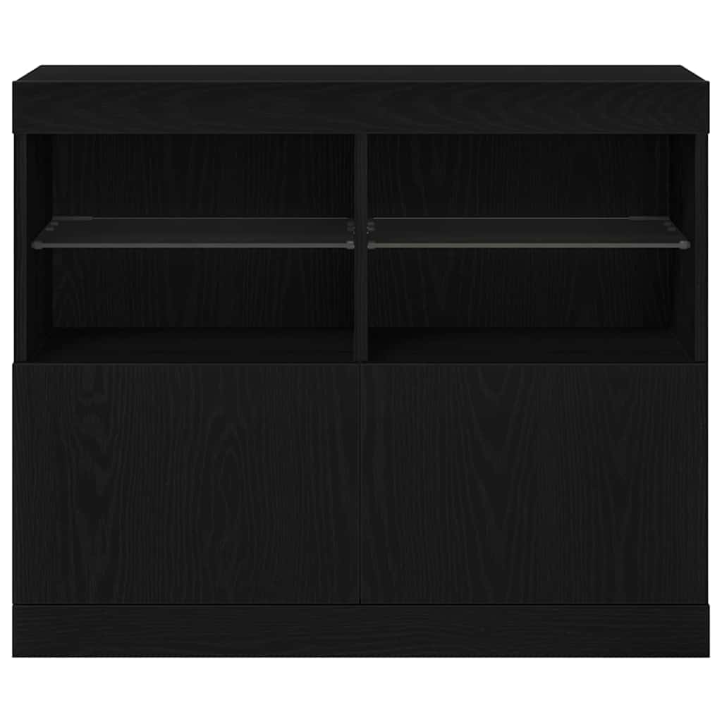 vidaXL LED Sideboard Black 81 x 37 x 66.5 cm Engineered Wood