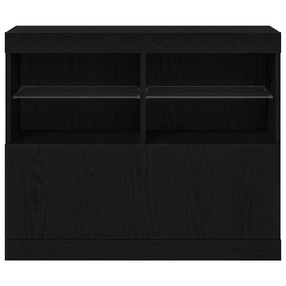 vidaXL LED Sideboard Black 81 x 37 x 66.5 cm Engineered Wood
