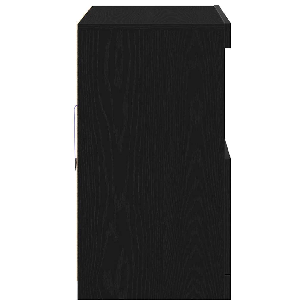 vidaXL LED Sideboard Black 81 x 37 x 66.5 cm Engineered Wood