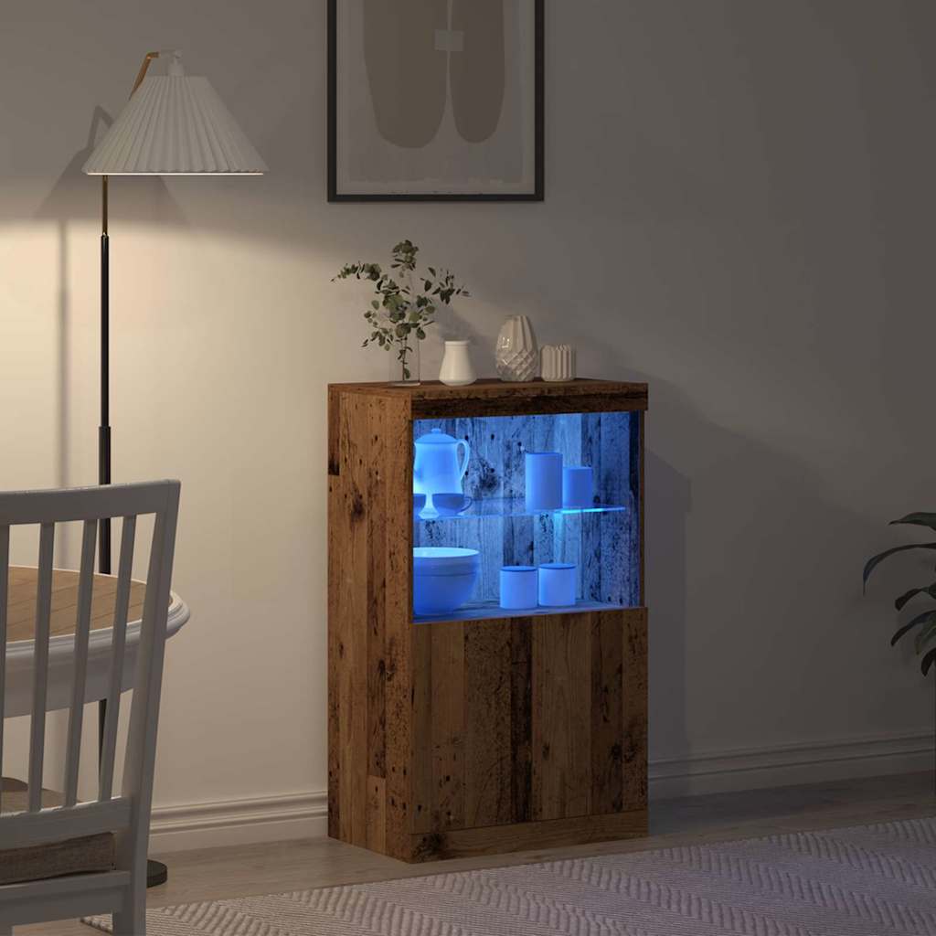 vidaXL LED Sideboard Brown 60 x 37 x 100 cm Engineered Wood