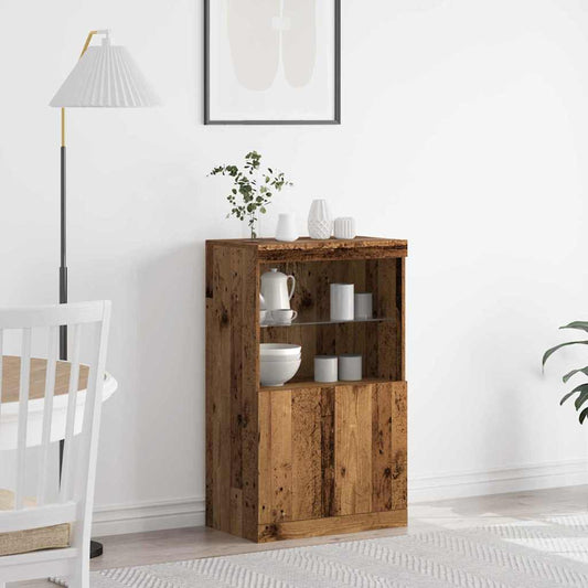 vidaXL LED Sideboard Brown 60 x 37 x 100 cm Engineered Wood