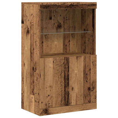 vidaXL LED Sideboard Brown 60 x 37 x 100 cm Engineered Wood