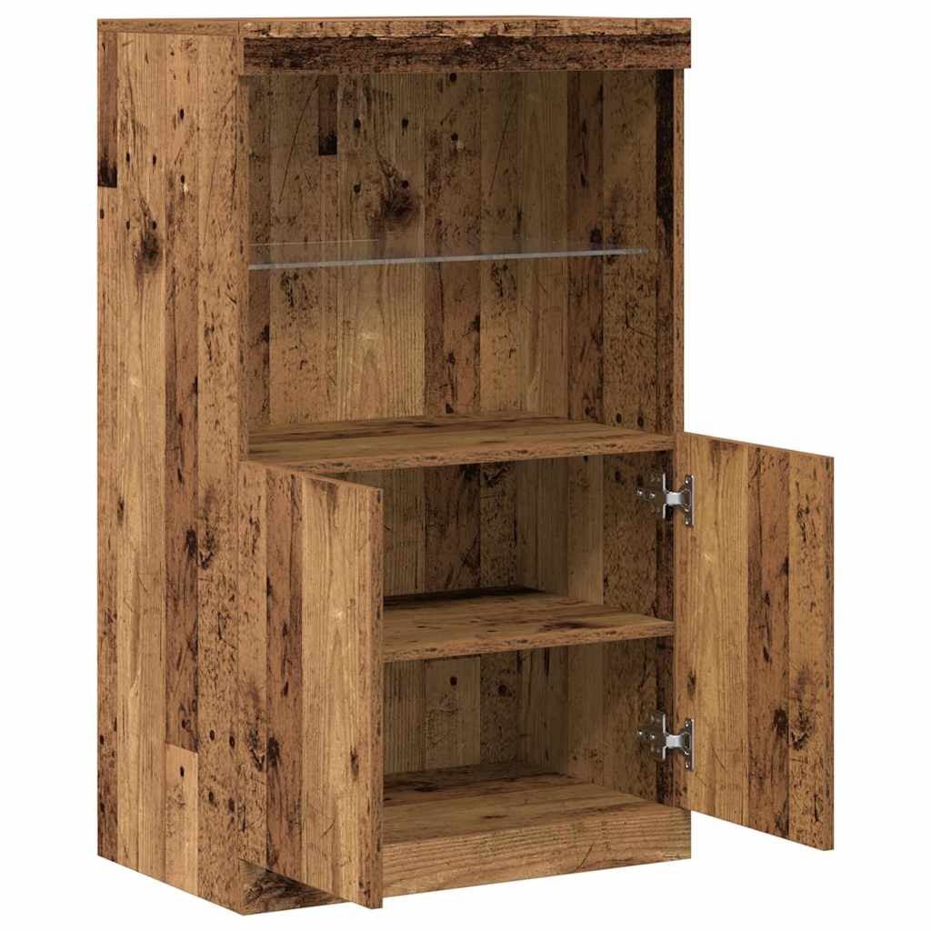 vidaXL LED Sideboard Brown 60 x 37 x 100 cm Engineered Wood