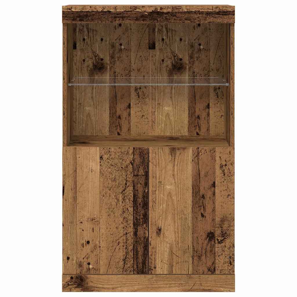 vidaXL LED Sideboard Brown 60 x 37 x 100 cm Engineered Wood
