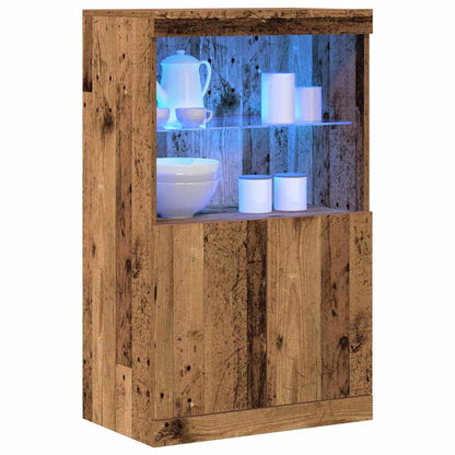vidaXL LED Sideboard Brown 60 x 37 x 100 cm Engineered Wood