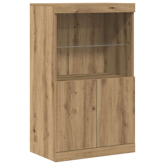 vidaXL LED Sideboard Brown 60 x 37 x 100 cm Engineered Wood