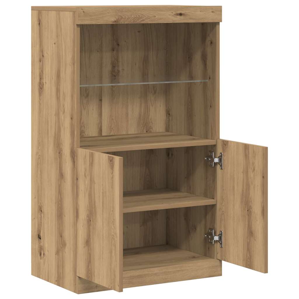 vidaXL LED Sideboard Brown 60 x 37 x 100 cm Engineered Wood