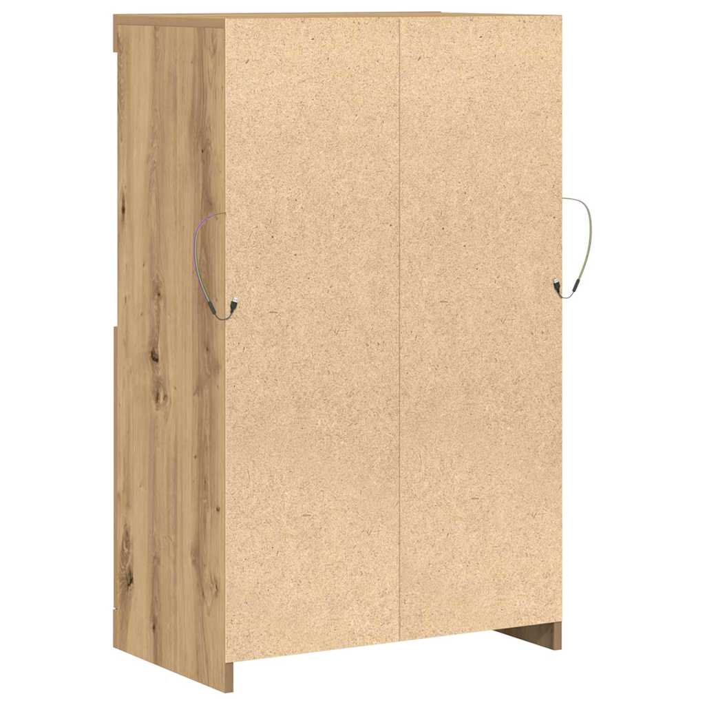 vidaXL LED Sideboard Brown 60 x 37 x 100 cm Engineered Wood