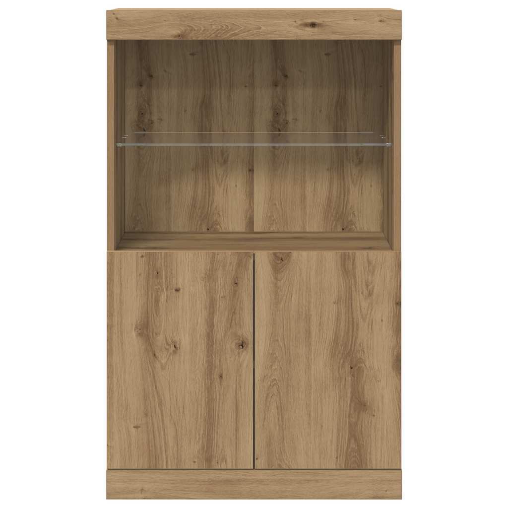 vidaXL LED Sideboard Brown 60 x 37 x 100 cm Engineered Wood