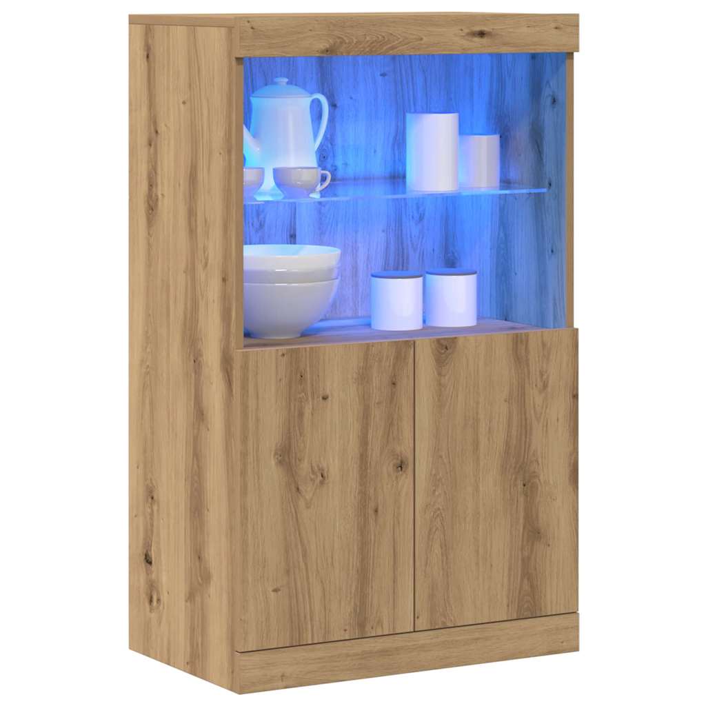 vidaXL LED Sideboard Brown 60 x 37 x 100 cm Engineered Wood