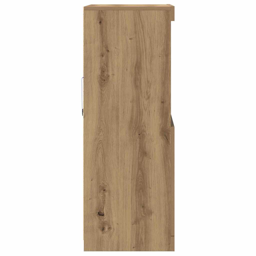 vidaXL LED Sideboard Brown 60 x 37 x 100 cm Engineered Wood