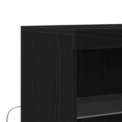 vidaXL LED Sideboard Black 60 x 37 x 100 cm Engineered Wood