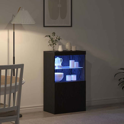 vidaXL LED Sideboard Black 60 x 37 x 100 cm Engineered Wood