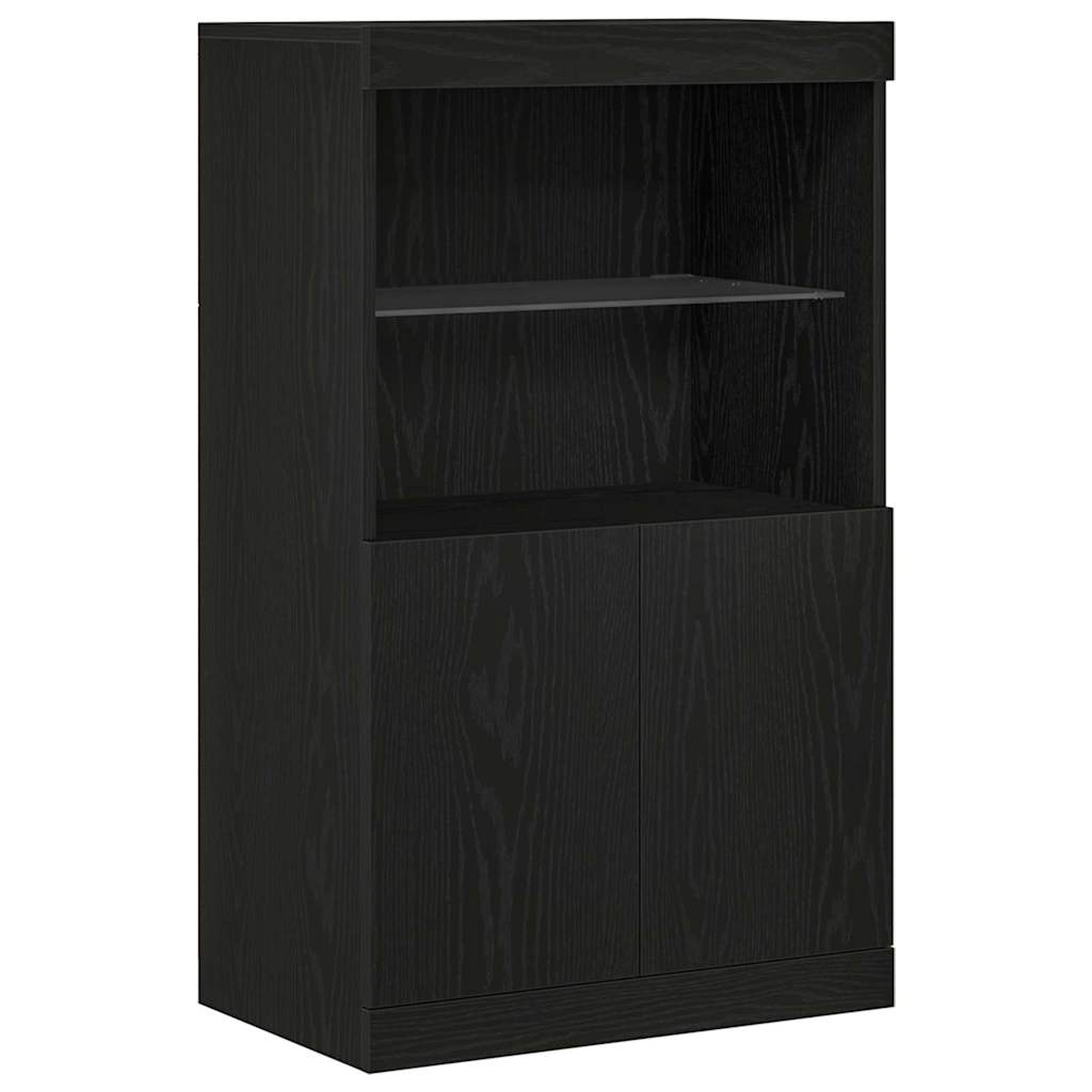 vidaXL LED Sideboard Black 60 x 37 x 100 cm Engineered Wood