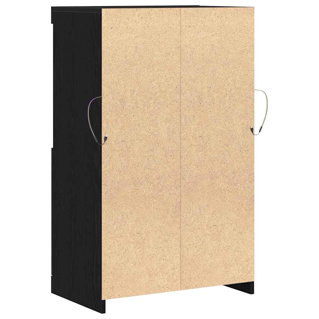 vidaXL LED Sideboard Black 60 x 37 x 100 cm Engineered Wood