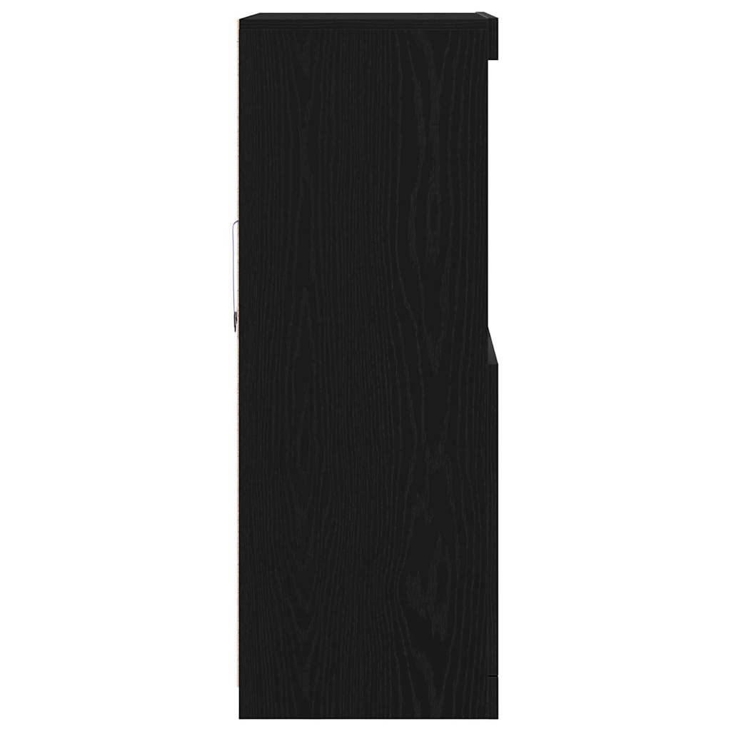 vidaXL LED Sideboard Black 60 x 37 x 100 cm Engineered Wood
