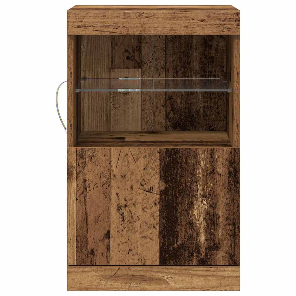 vidaXL LED Sideboard Old Wood 41 x 37 x 67 cm Engineered Wood