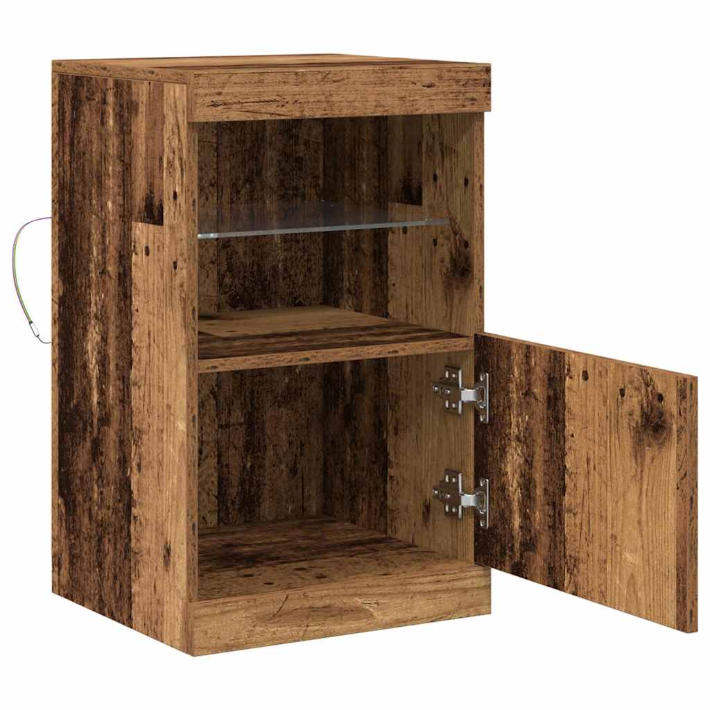 vidaXL LED Sideboard Old Wood 41 x 37 x 67 cm Engineered Wood
