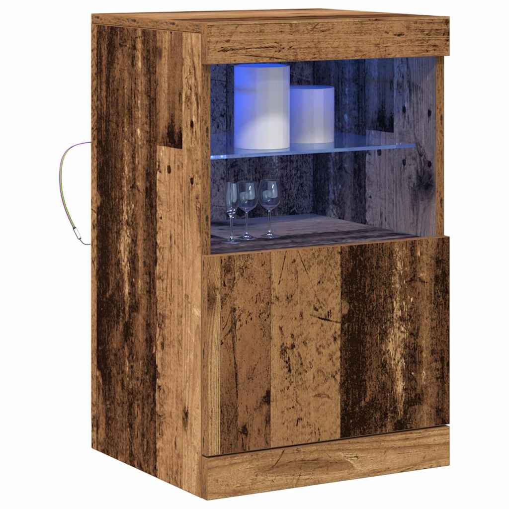 vidaXL LED Sideboard Old Wood 41 x 37 x 67 cm Engineered Wood