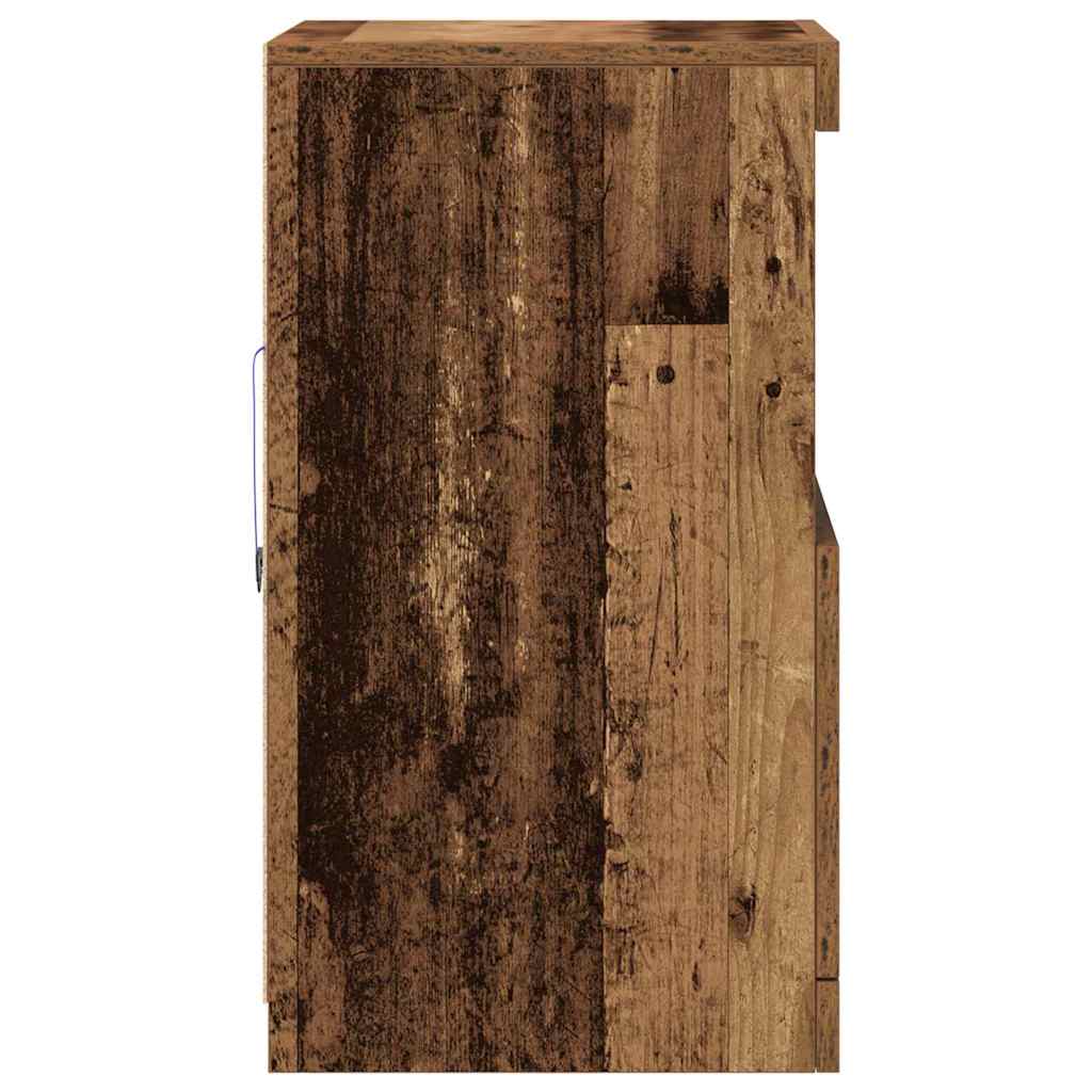 vidaXL LED Sideboard Old Wood 41 x 37 x 67 cm Engineered Wood