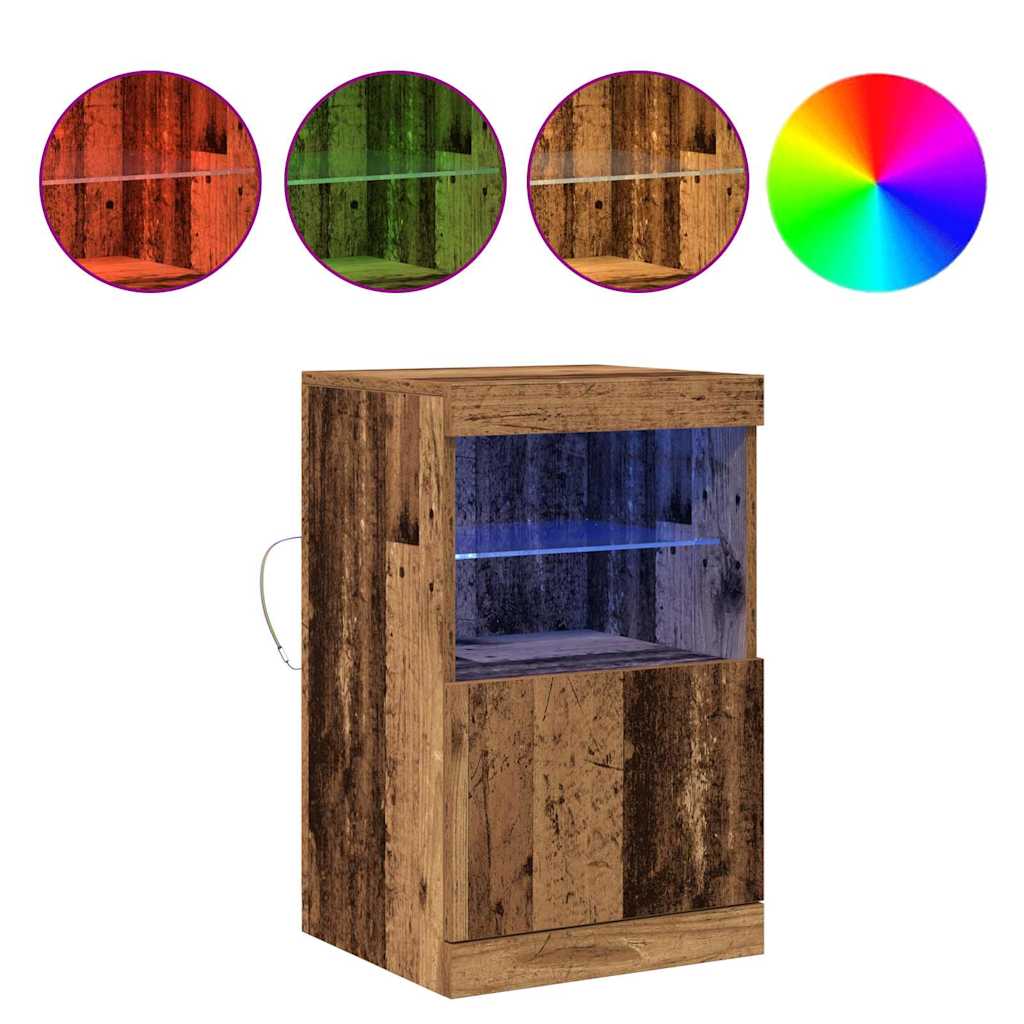 vidaXL LED Sideboard Old Wood 41 x 37 x 67 cm Engineered Wood