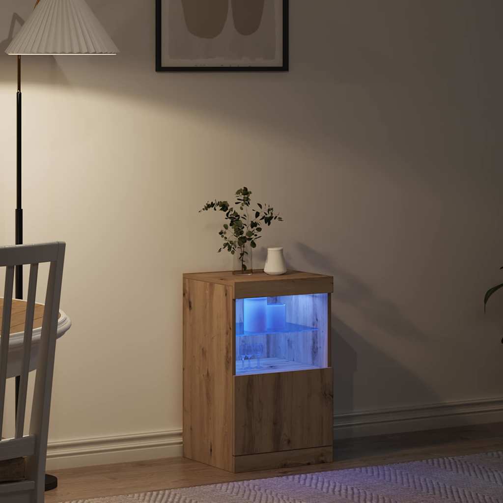 vidaXL LED Sideboard Artisan Oak 41 x 37 x 67 cm Engineered Wood
