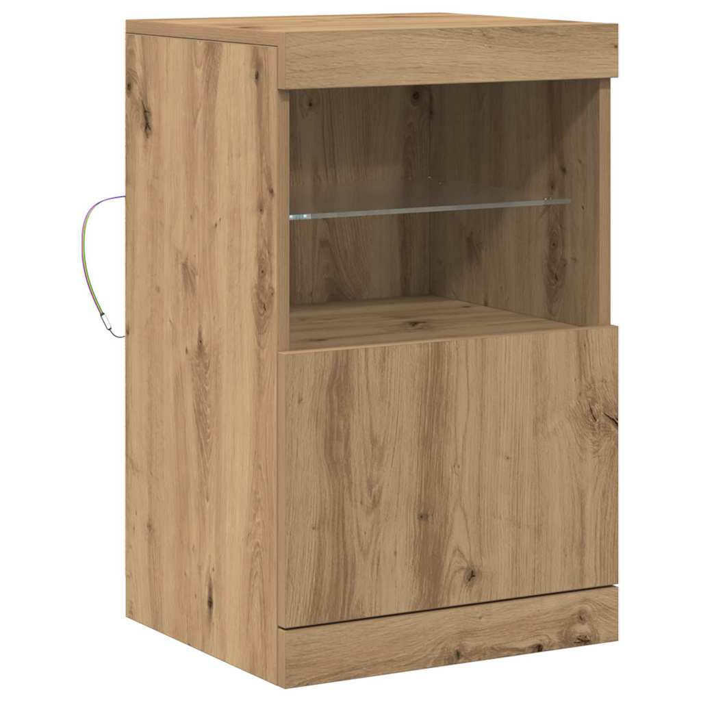 vidaXL LED Sideboard Artisan Oak 41 x 37 x 67 cm Engineered Wood