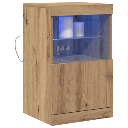 vidaXL LED Sideboard Artisan Oak 41 x 37 x 67 cm Engineered Wood