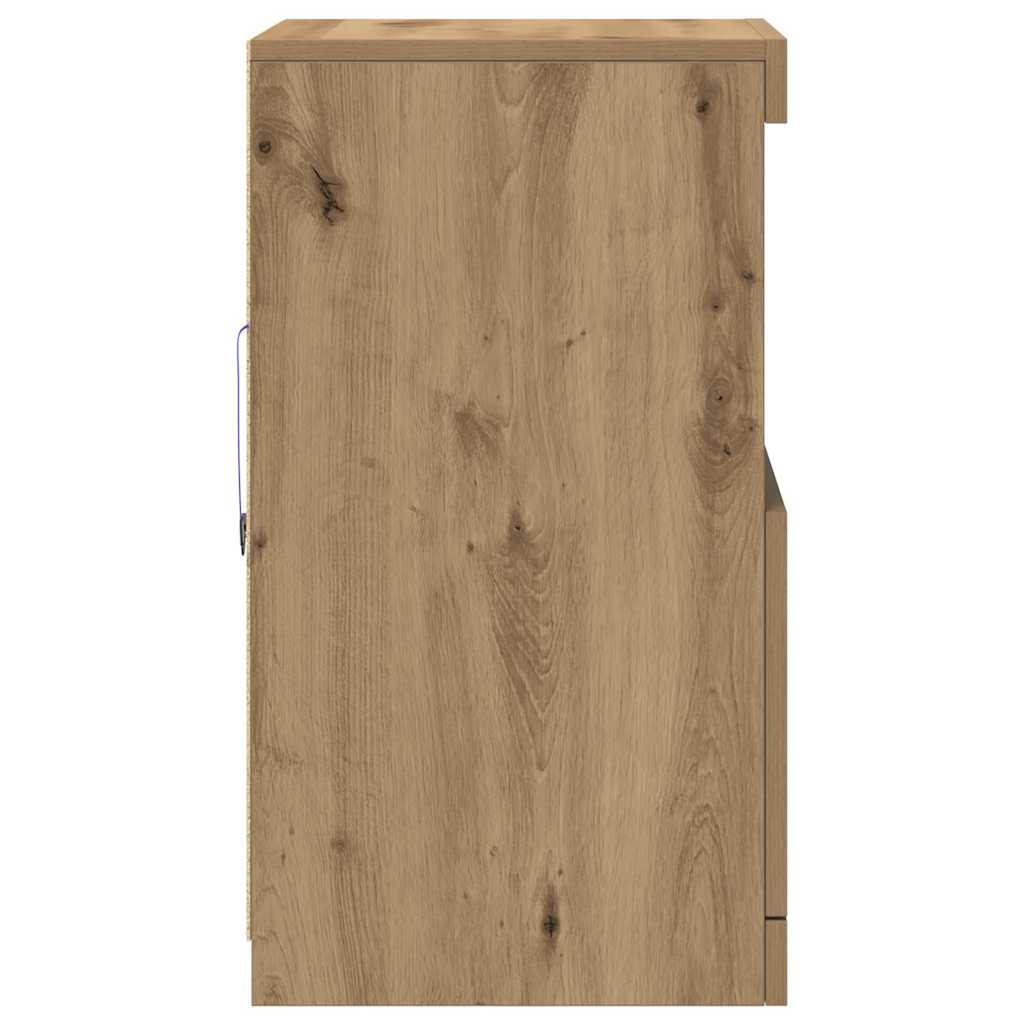 vidaXL LED Sideboard Artisan Oak 41 x 37 x 67 cm Engineered Wood