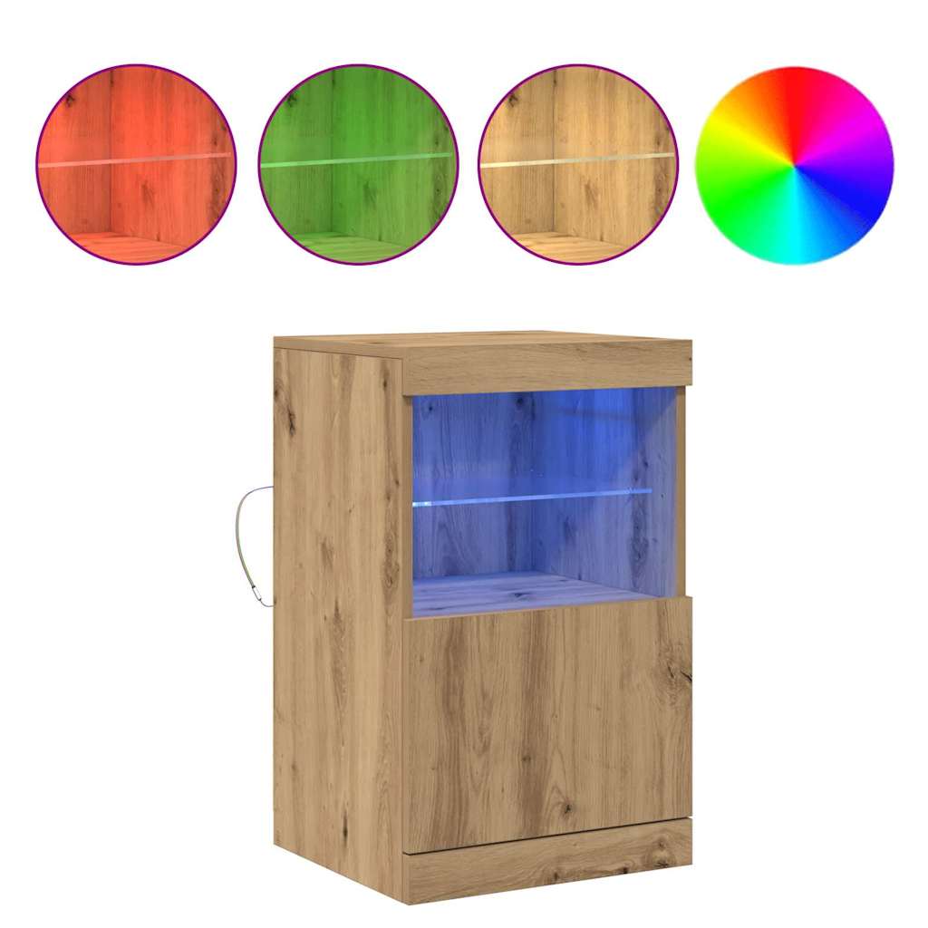vidaXL LED Sideboard Artisan Oak 41 x 37 x 67 cm Engineered Wood