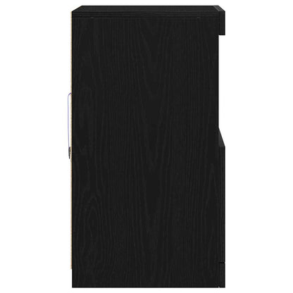vidaXL LED Sideboard Black Oak 41 x 37 x 67 cm Engineered Wood