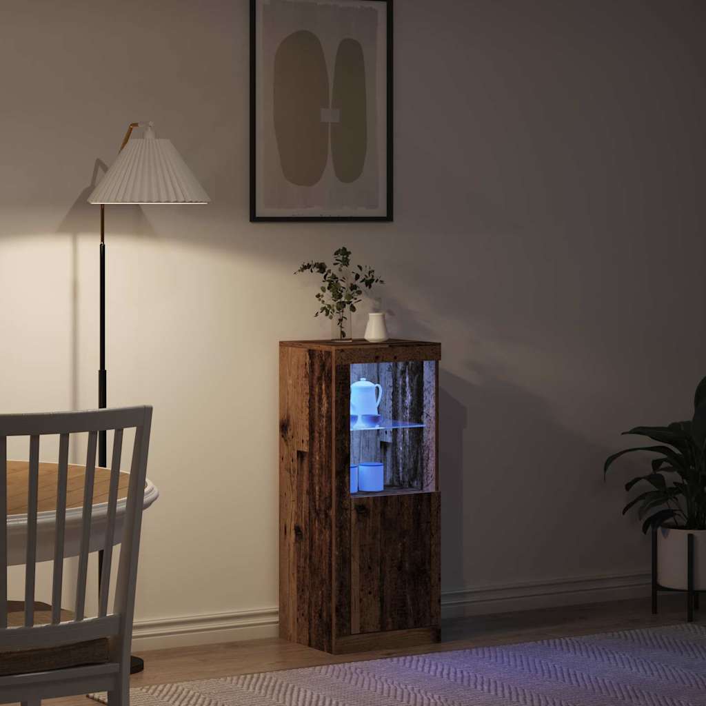 vidaXL LED Sideboard Old Wood 41 x 37 x 100 cm Engineered Wood