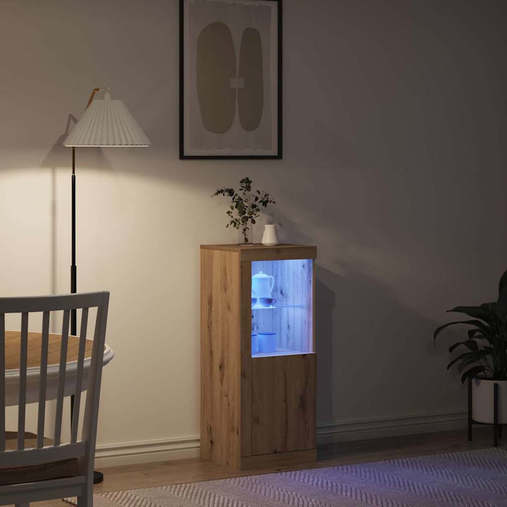 vidaXL LED Sideboard Artisan Oak 41 x 37 x 100 cm Engineered Wood