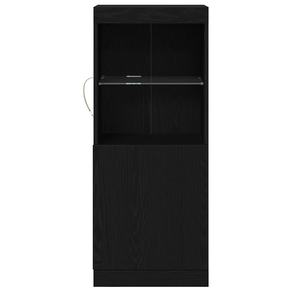 vidaXL LED Sideboard Black Oak 41 x 37 x 100 cm Engineered Wood