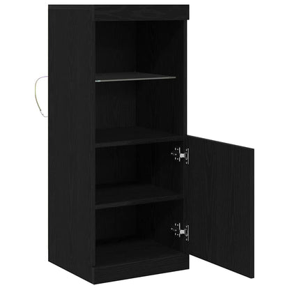 vidaXL LED Sideboard Black Oak 41 x 37 x 100 cm Engineered Wood