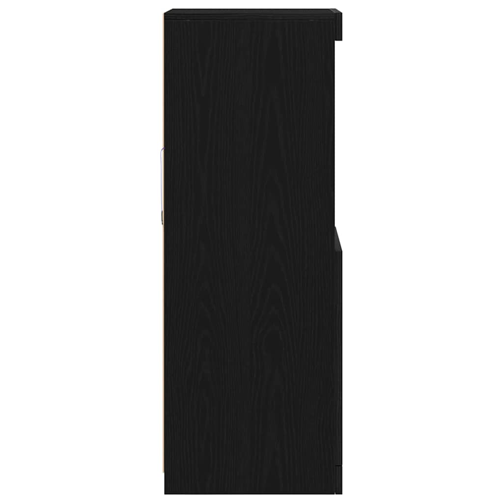 vidaXL LED Sideboard Black Oak 41 x 37 x 100 cm Engineered Wood