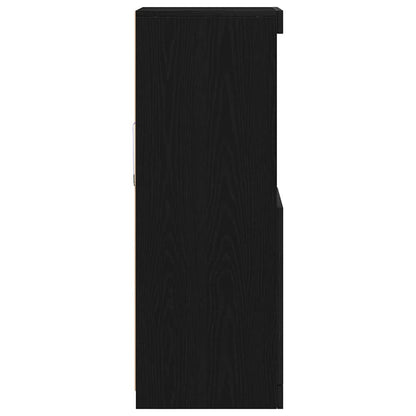 vidaXL LED Sideboard Black Oak 41 x 37 x 100 cm Engineered Wood