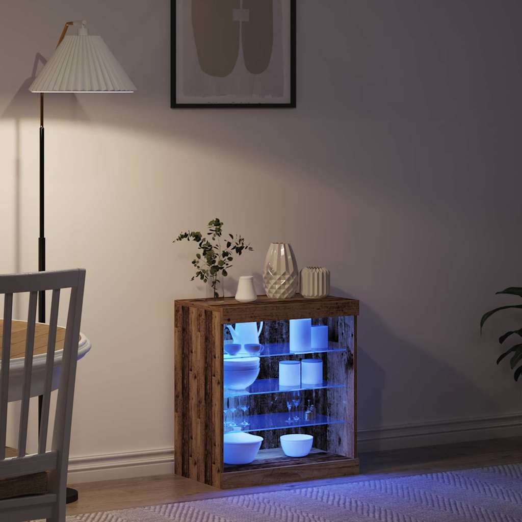 vidaXL LED Sideboard Old Wood 60.5 x 37 x 67 cm Engineered Wood