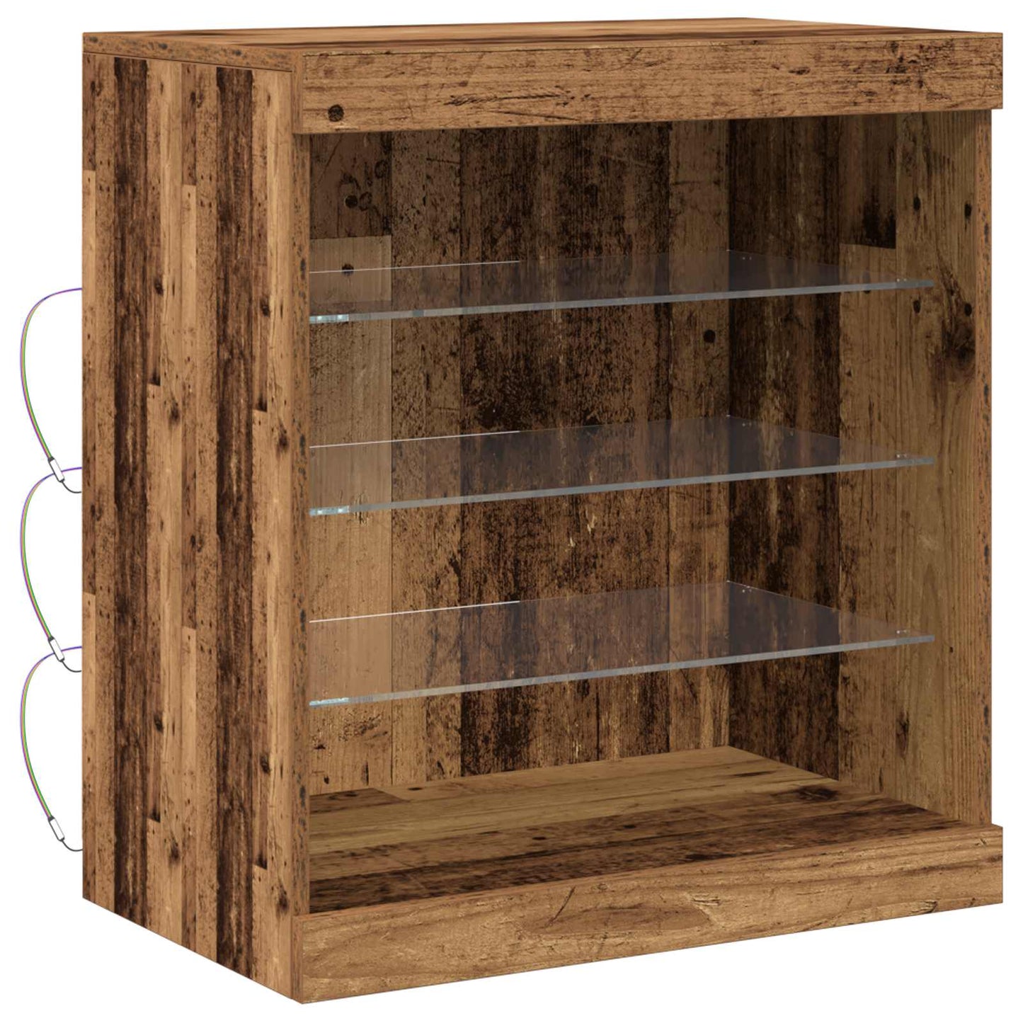 vidaXL LED Sideboard Old Wood 60.5 x 37 x 67 cm Engineered Wood