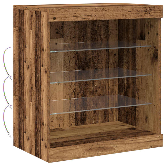 vidaXL LED Sideboard Old Wood 60.5 x 37 x 67 cm Engineered Wood