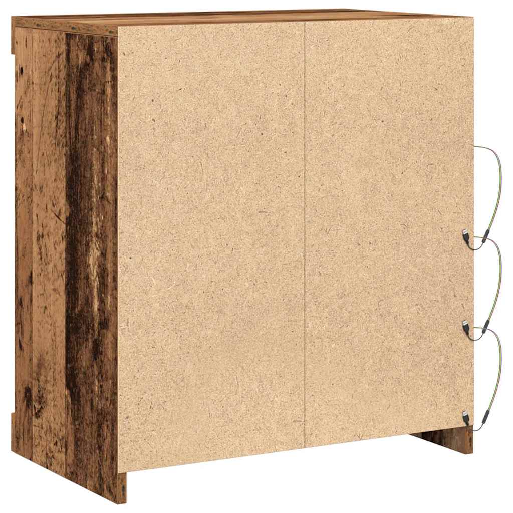 vidaXL LED Sideboard Old Wood 60.5 x 37 x 67 cm Engineered Wood