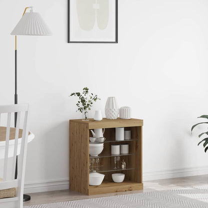 vidaXL LED Sideboard Artisan Oak 60.5 x 37 x 67 cm Engineered Wood