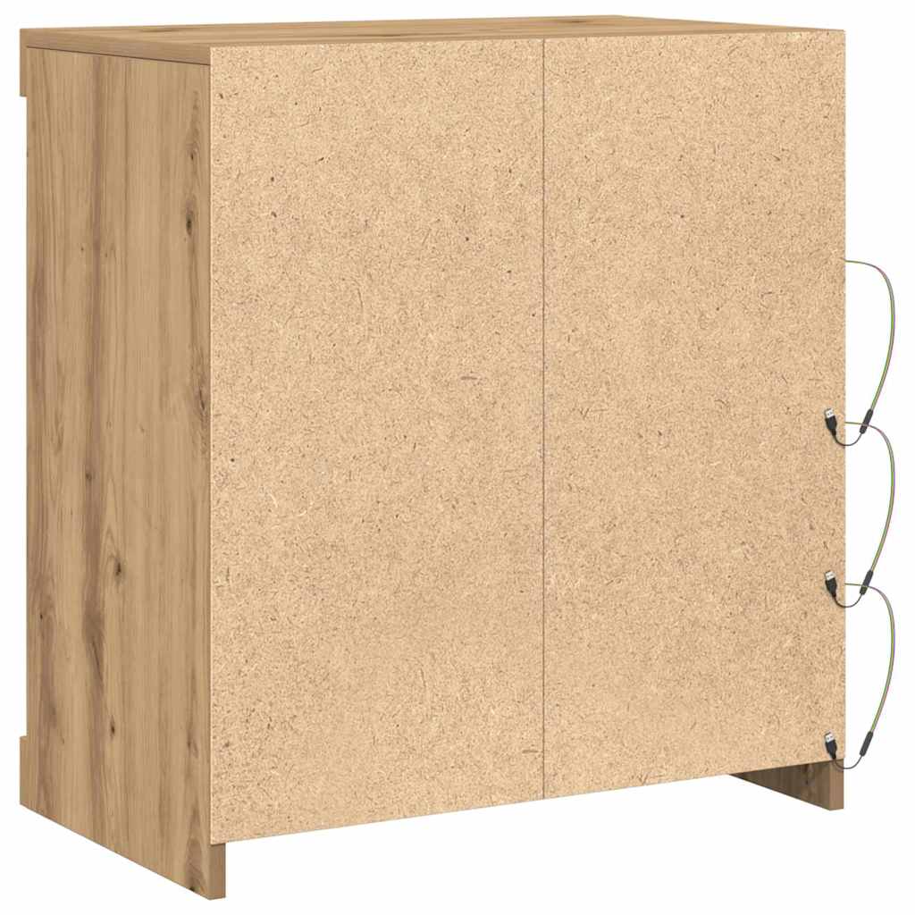 vidaXL LED Sideboard Artisan Oak 60.5 x 37 x 67 cm Engineered Wood