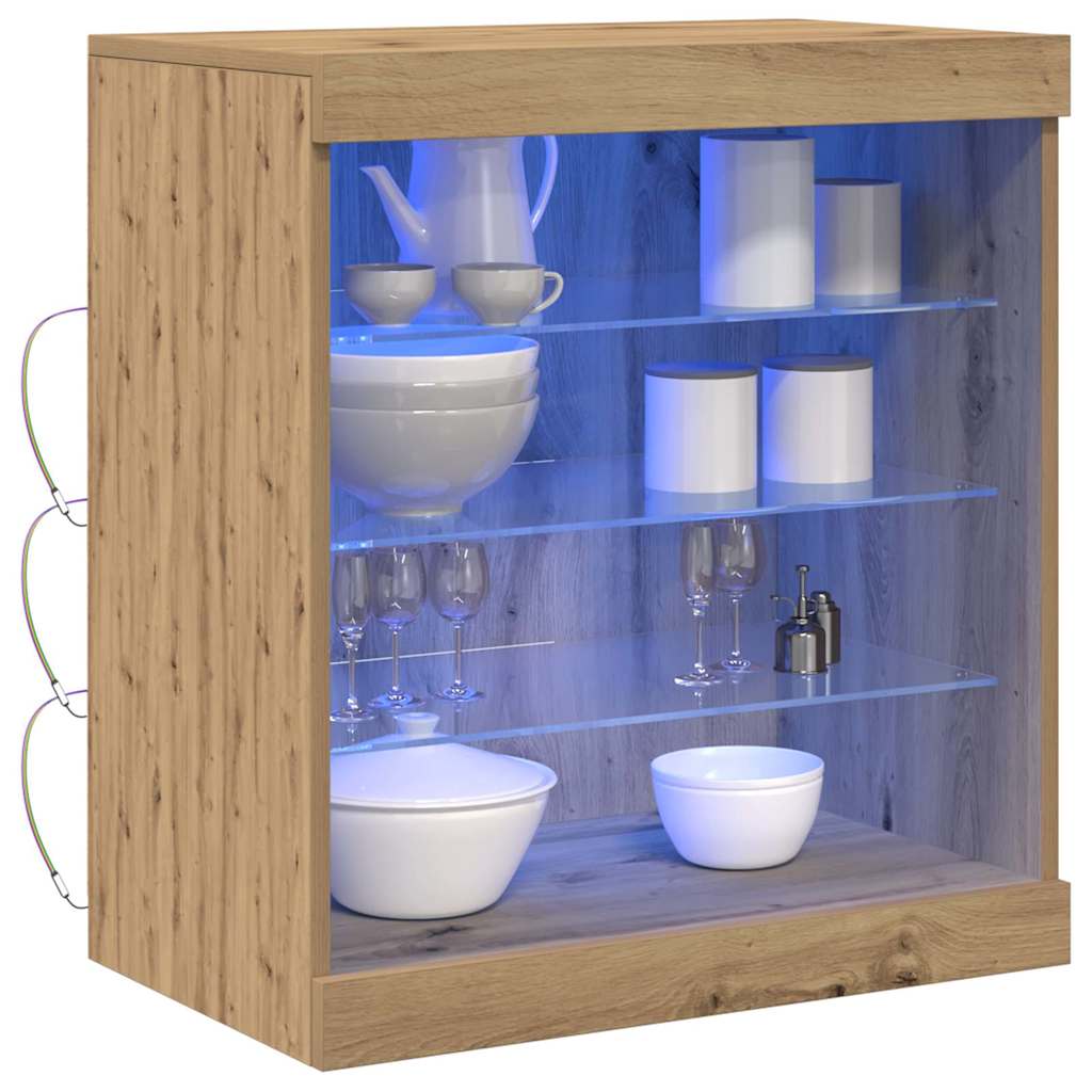 vidaXL LED Sideboard Artisan Oak 60.5 x 37 x 67 cm Engineered Wood