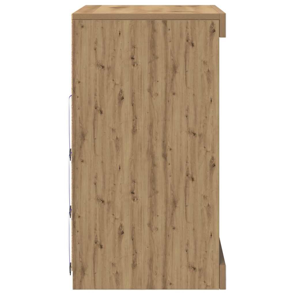 vidaXL LED Sideboard Artisan Oak 60.5 x 37 x 67 cm Engineered Wood