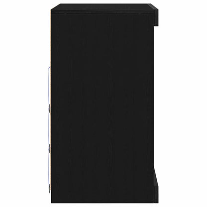 vidaXL LED Sideboard Black Oak 60.5 x 37 x 67 cm Engineered Wood